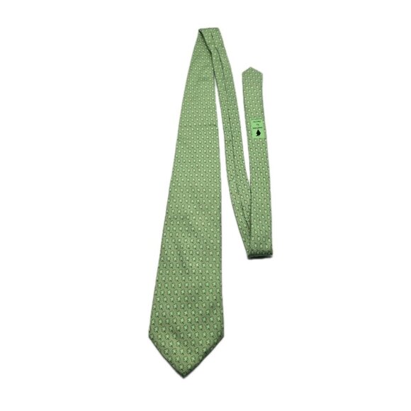 Vineyard Vines Martha's Vineyard SHAMROCKS All Over Print Men's Green Silk Tie - Picture 2 of 7